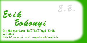 erik bokonyi business card